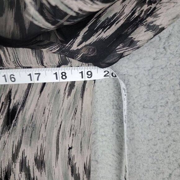 Joie Sheer Cover up Blouse Womens Medium Silk Flowy Black White Button Up Boho - Picture 7 of 14